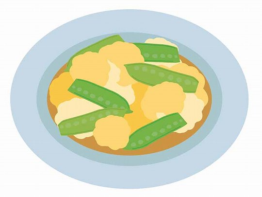 きぬさやの卵とじ