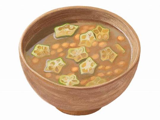 オクラと納豆のみそ汁