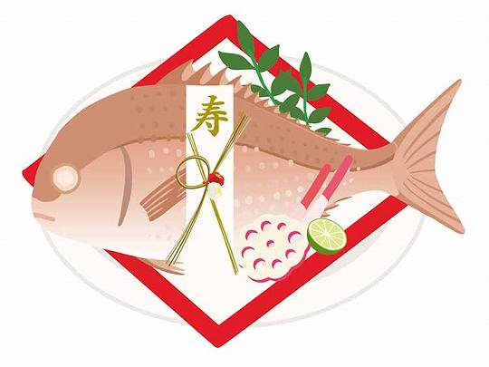 鯛の尾頭付き（おかしらつき）