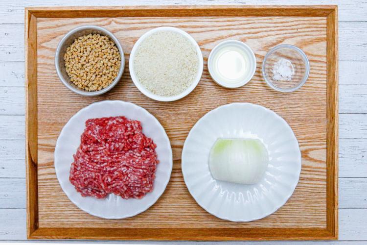 4人分の材料｜「【卵不使用】大豆ミートハンバーグ」幼稚園・保育園の人気の給食レシピ（富喜屋オリジナル食育レシピ）