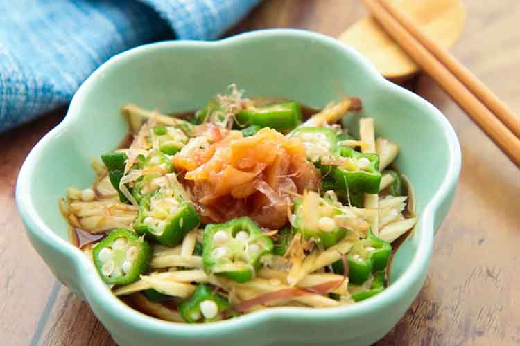 「オクラと長芋のさっぱりポン酢和え」お母さんの味・昭和の和食レシピ