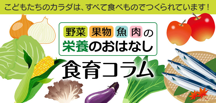 食育コラム（野菜・果物・魚・肉の栄養のおはなし）